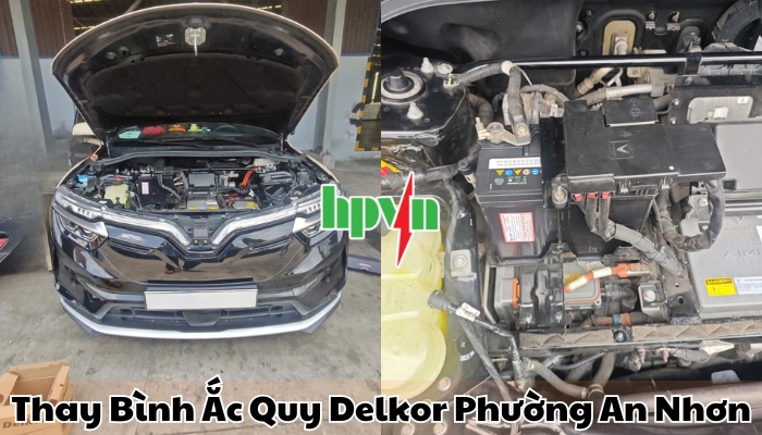 Cửa h&agrave;ng ắc quy Delkor phường An Nhơn