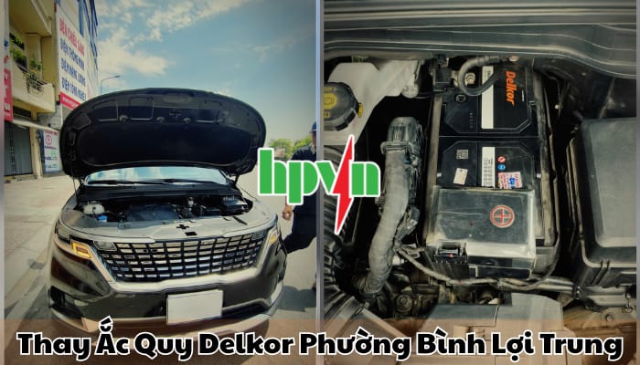 Cửa h&agrave;ng ắc quy Delkor phường B&igrave;nh Lợi Trung