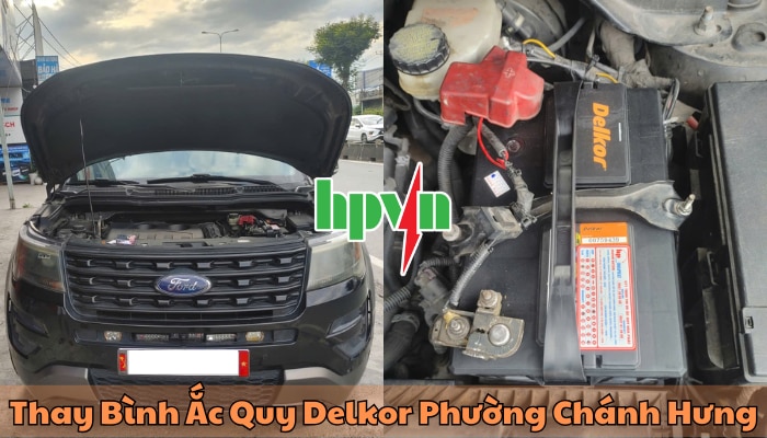 Thay b&igrave;nh ắc quy Delkor phường Ch&aacute;nh Hưng