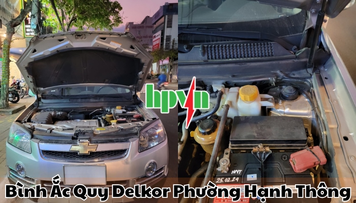 Cửa h&agrave;ng ắc quy Delkor phường Hạnh Th&ocirc;ng