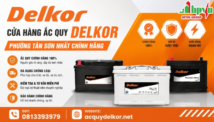 Cửa H&agrave;ng Ắc Quy Delkor Phường T&acirc;n Sơn Nhất