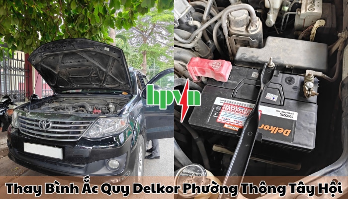 Cửa h&agrave;ng ắc quy Delkor phường Th&ocirc;ng T&acirc;y Hội
