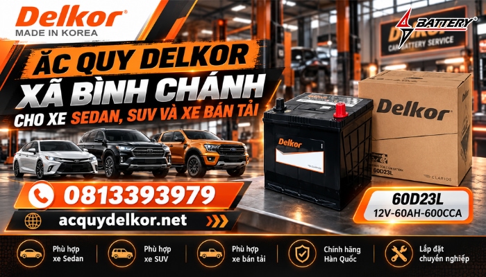 Cửa H&agrave;ng Ắc Quy Delkor X&atilde; B&igrave;nh Ch&aacute;nh Ch&iacute;nh H&atilde;ng