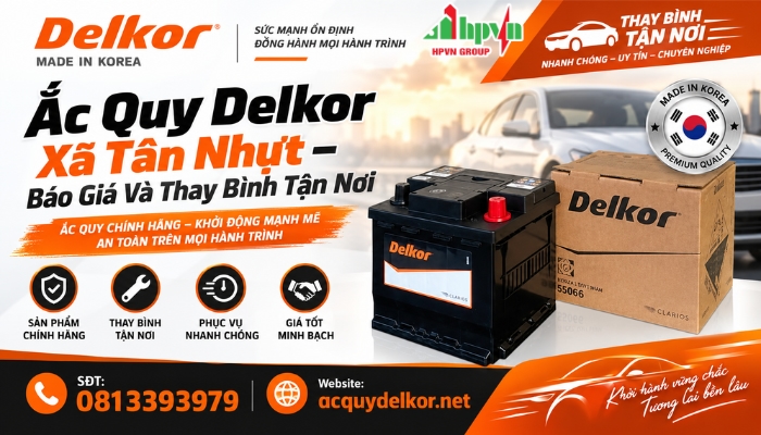 Cửa H&agrave;ng Ắc Quy Delkor X&atilde; T&acirc;n Nhựt Ch&iacute;nh H&atilde;ng