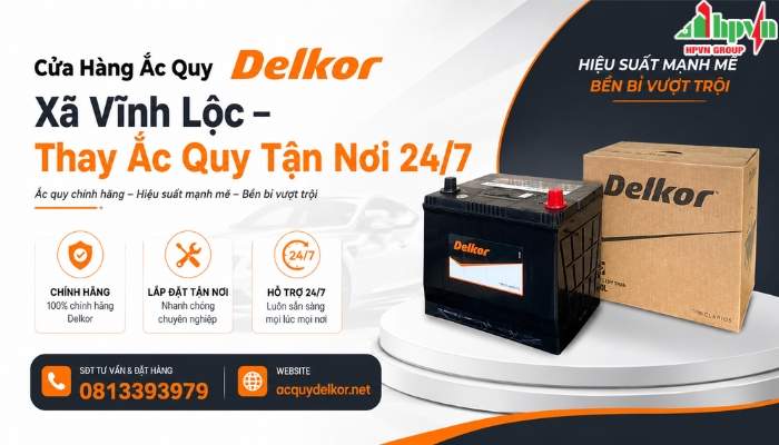 Cửa H&agrave;ng Ắc Quy Delkor X&atilde; Vĩnh Lộc