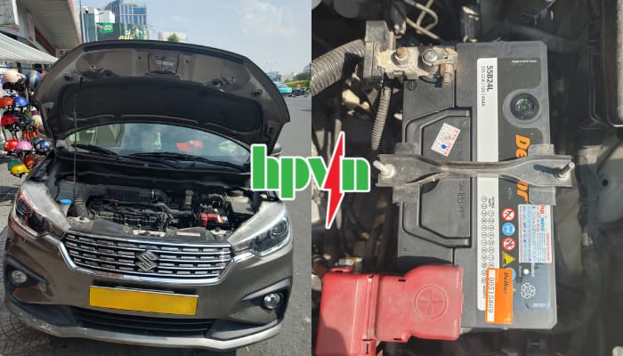 Thay b&igrave;nh ắc quy &ocirc; t&ocirc; tại nh&agrave; cho xe Suzuki Ertiga
